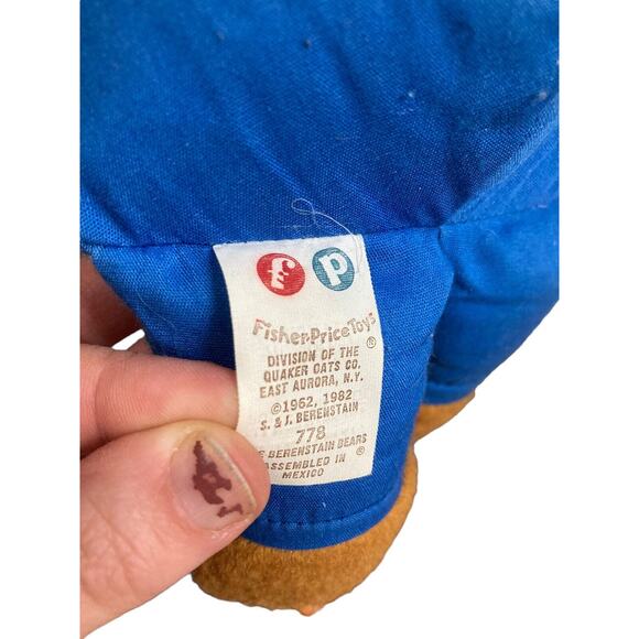 1982 Fisher-Price Toys Berenstain Bears Papa Plush 13" 778 Stuffed Bear Toy Doll - Picture 8 of 9